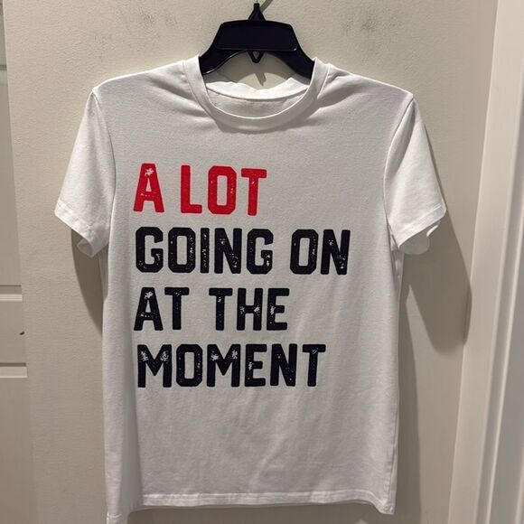 White Graphics  A lot going on- Taylor Swift- T-shirt Oversized size XS - Picture 1 of 5